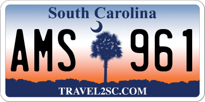 SC license plate AMS961
