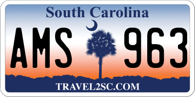 SC license plate AMS963