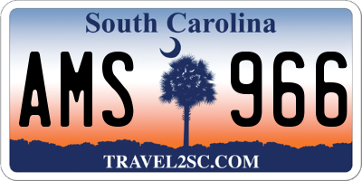 SC license plate AMS966