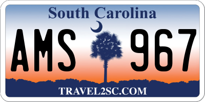 SC license plate AMS967
