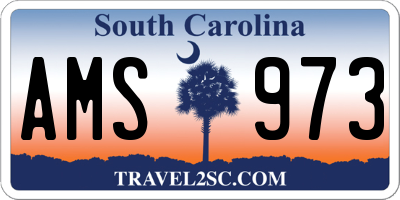 SC license plate AMS973