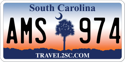 SC license plate AMS974