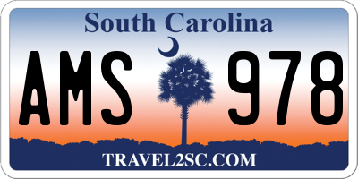 SC license plate AMS978