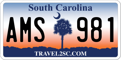 SC license plate AMS981