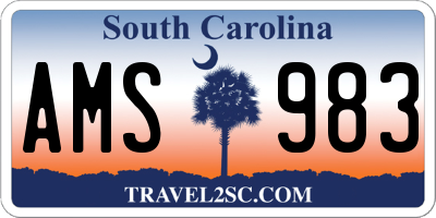 SC license plate AMS983