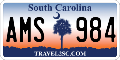 SC license plate AMS984