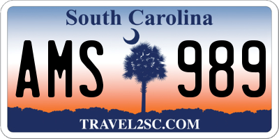 SC license plate AMS989
