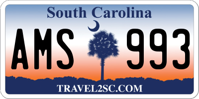 SC license plate AMS993
