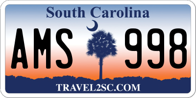 SC license plate AMS998