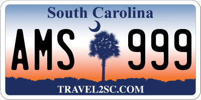 SC license plate AMS999