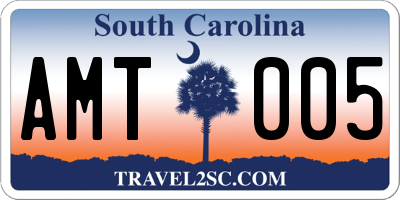 SC license plate AMT005