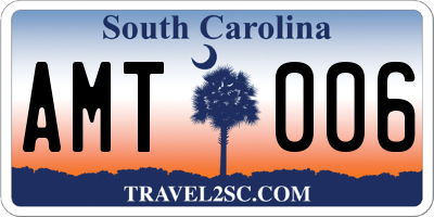 SC license plate AMT006