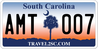 SC license plate AMT007