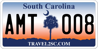 SC license plate AMT008