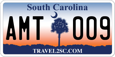 SC license plate AMT009