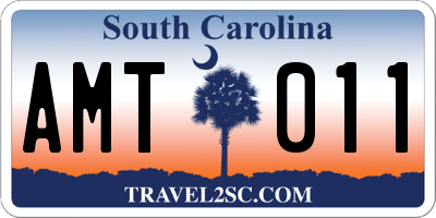 SC license plate AMT011