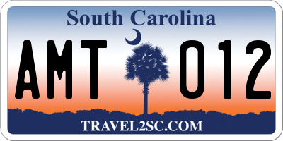 SC license plate AMT012