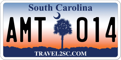 SC license plate AMT014