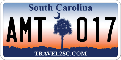 SC license plate AMT017