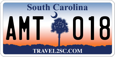 SC license plate AMT018