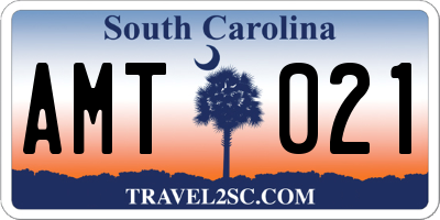 SC license plate AMT021