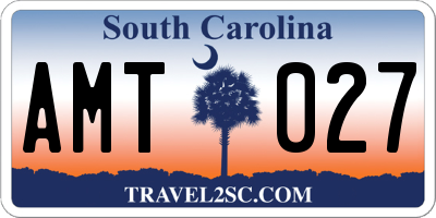 SC license plate AMT027