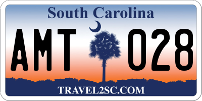 SC license plate AMT028