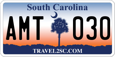 SC license plate AMT030