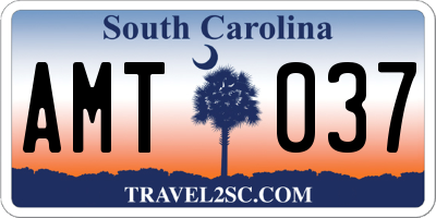 SC license plate AMT037