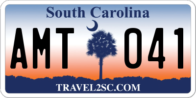 SC license plate AMT041
