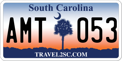 SC license plate AMT053
