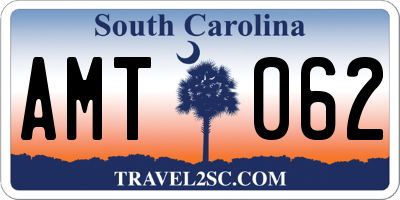 SC license plate AMT062