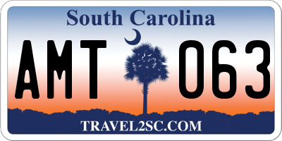 SC license plate AMT063