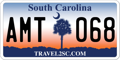 SC license plate AMT068