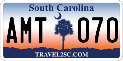 SC license plate AMT070