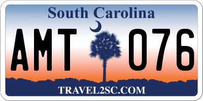 SC license plate AMT076