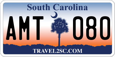 SC license plate AMT080