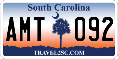 SC license plate AMT092
