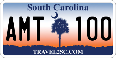 SC license plate AMT100