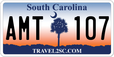SC license plate AMT107