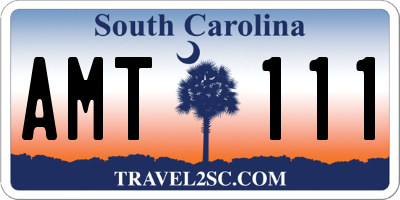 SC license plate AMT111