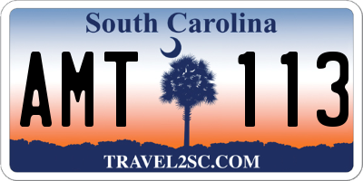 SC license plate AMT113