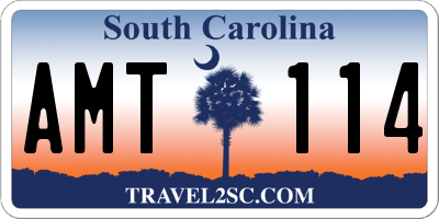 SC license plate AMT114