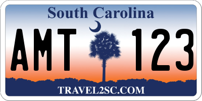 SC license plate AMT123