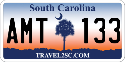 SC license plate AMT133