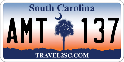 SC license plate AMT137