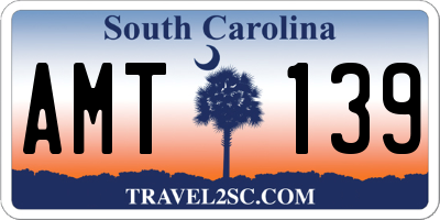 SC license plate AMT139