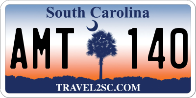 SC license plate AMT140