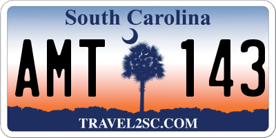 SC license plate AMT143