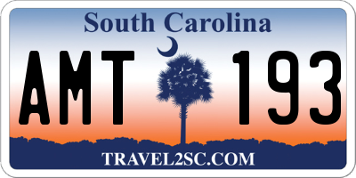 SC license plate AMT193